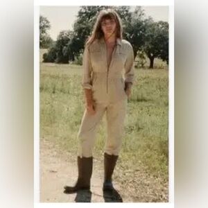 DOÊN | Serre Raw Silk Zip Front Utility Jumpsuit in Moon | S